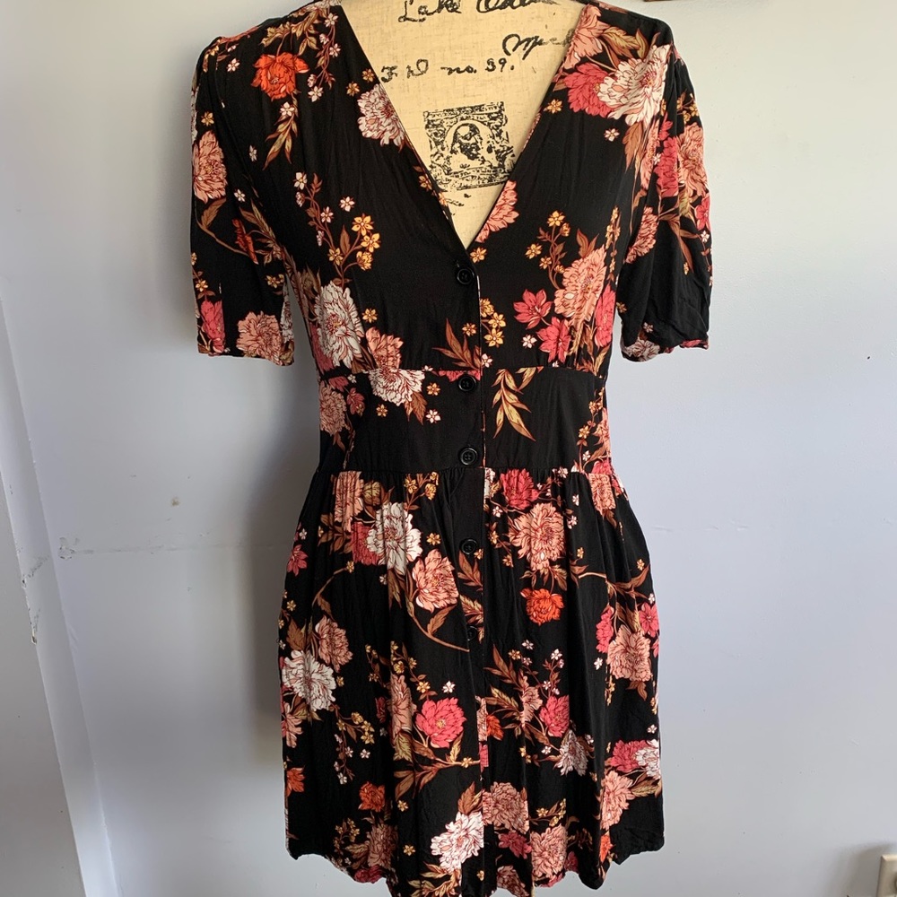 Band of Gypsies Floral Print mini dress